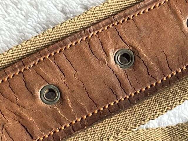 57) Excellent Original Boer War WW1 British Army Officers Khaki Webbing & Leather Greatcoat Carrier Shoulder Strap — image 5