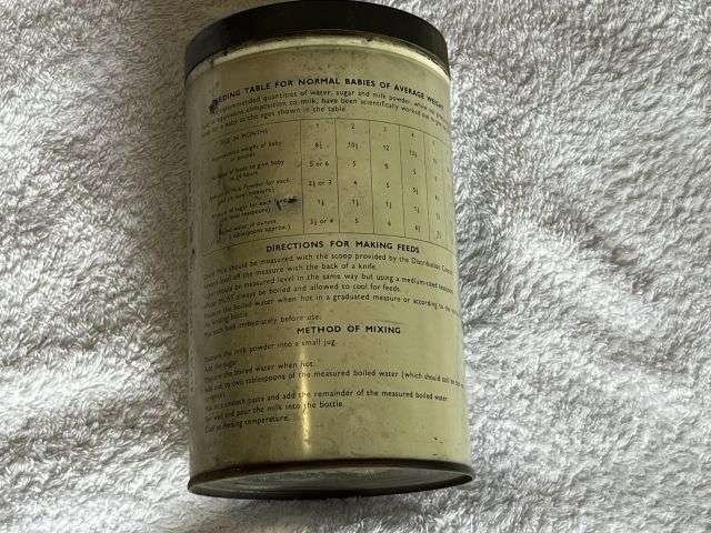 59) Excellent WW2-1950s Empty Ministry of Food National Dried Milk Tin With Some Original Contents — image 11
