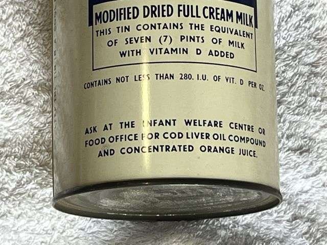 59) Excellent WW2-1950s Empty Ministry of Food National Dried Milk Tin With Some Original Contents — image 13