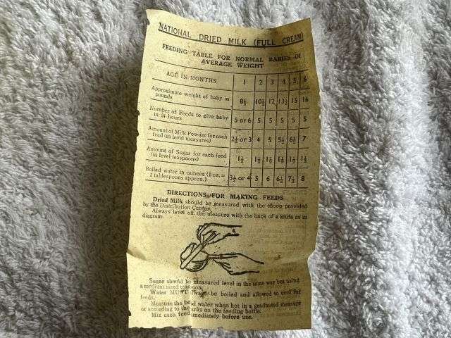 59) Excellent WW2-1950s Empty Ministry of Food National Dried Milk Tin With Some Original Contents — image 8