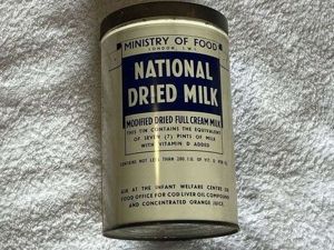 59) Excellent WW2-1950s Empty Ministry of Food National Dried Milk …