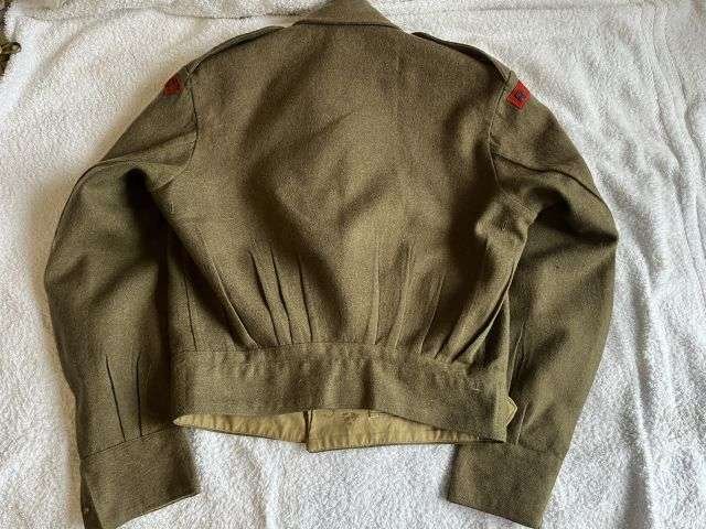 63) Good Original WW2 Australian Made Battledress Blouse & RAOC Titles 1942 — image 8