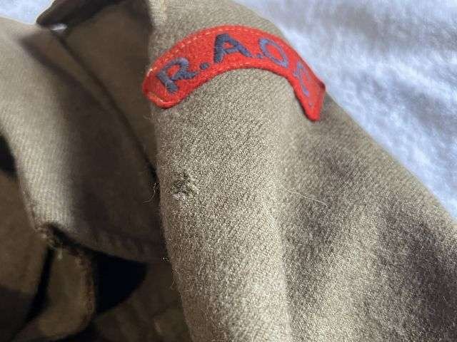 63) Good Original WW2 Australian Made Battledress Blouse & RAOC Titles 1942 — image 9