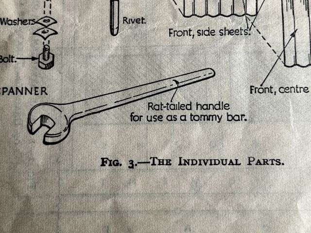 4) Excellent Original WW2 Home Front ARP Issue Rat Tail Spanner For Assembling The Anderson Shelter — image 2