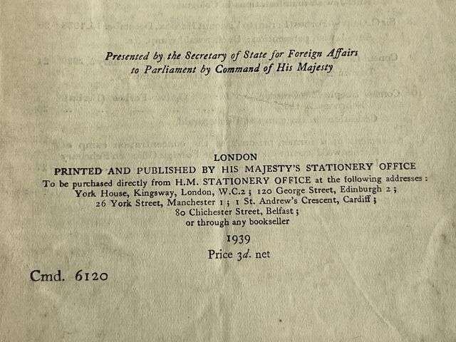 101) Good Original Early WW2 British Pamphlet Papers Concerning The Treatment of German Nationals in Germany 1938-39 — image 10