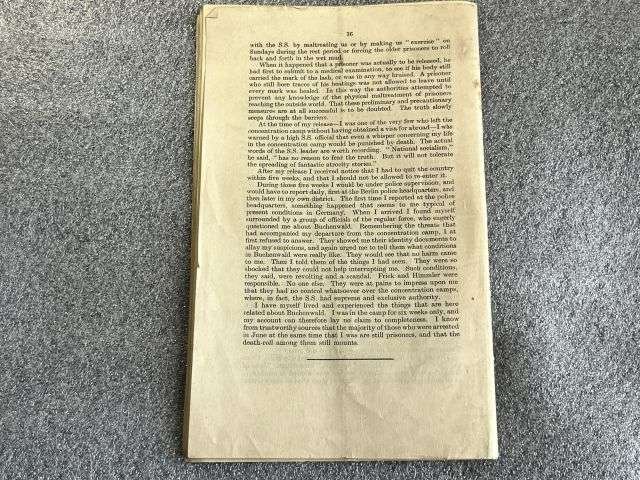 101) Good Original Early WW2 British Pamphlet Papers Concerning The Treatment of German Nationals in Germany 1938-39 — image 2