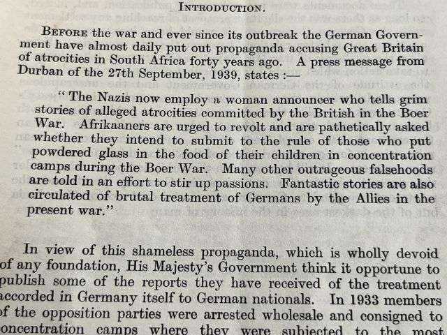 101) Good Original Early WW2 British Pamphlet Papers Concerning The Treatment of German Nationals in Germany 1938-39 — image 6
