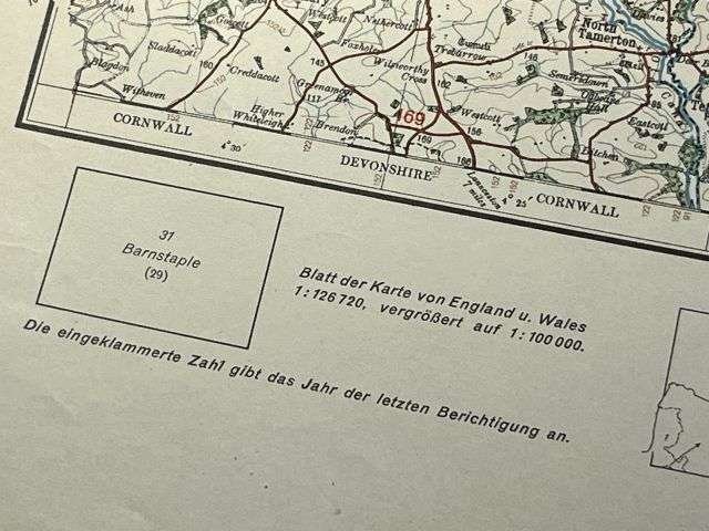 108) Good Original WW2 German Army Map of Barnstable Operation Sealion Planned Invasion of Britain 1940 — image 15