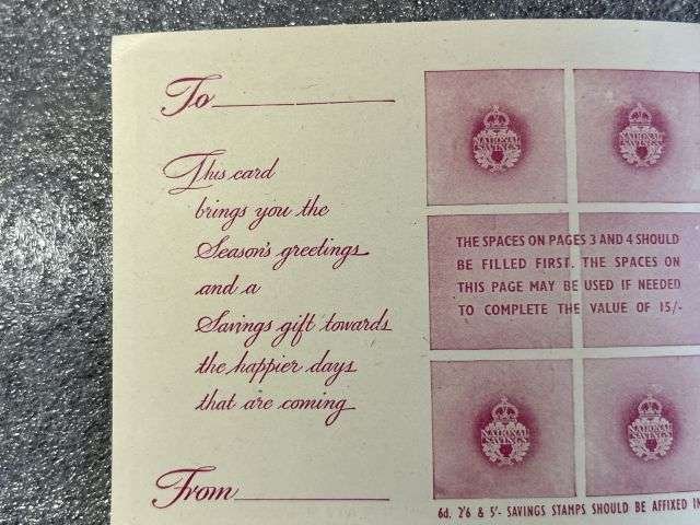 112) Mint Original Fold Out WW2 National Savings Seasons Greetings Christmas Card 1940 — image 5