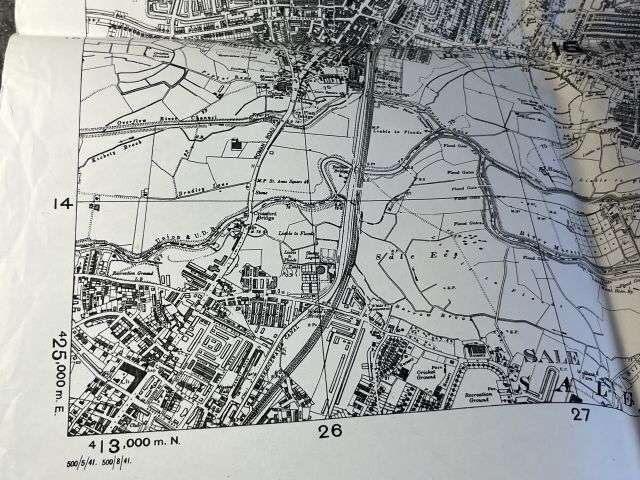 114) Interesting Original WW2 British ARP Map of Manchester Dated 1941 — image 4