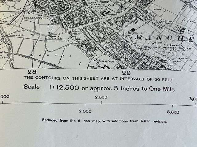 114) Interesting Original WW2 British ARP Map of Manchester Dated 1941 — image 9