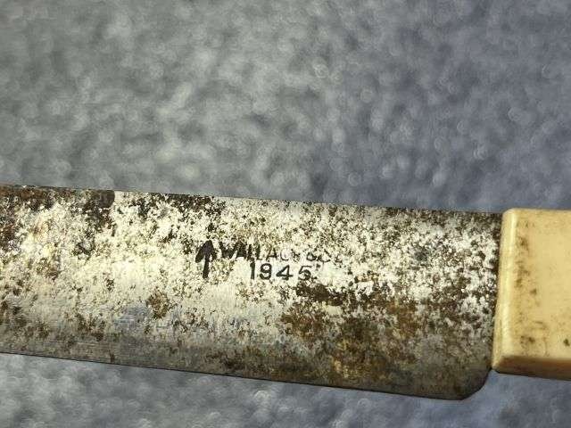 116) Very Nice Original Unissued WW2 British Military Issue Cutlery Knife Clearly Dated 1945 — image 4