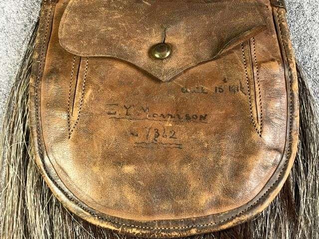 86) Lovely Original Unissued WW1 London Scottish Sporran With Id to 7362 E.Y.Morrison 1916 — image 7