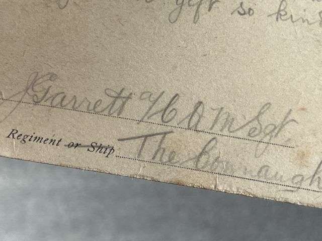 89) Interesting Original WW1 British Post Card From Soldiers In The Connaught Rangers Thanking A Family For a Christmas Gift Parcel 1915 — image 4