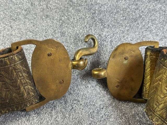 97) Tatty Original Pre WW1 Royal Artillery Officers Sword Belt With Lovely Quality Ornate Buckle — image 8