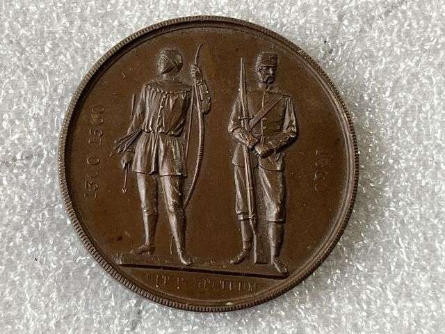 64) Lovely Vintage Original Bronze Astor County Cup Shooting Medal — image 2