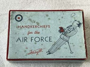 48) Tatty Original 1930s-WW2 Attractive Card Box Marked Handkerchiefs For …