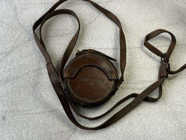 12) Excellent Early Original High Quality Clinometer & Correct Leather Storage Case. Short & Mason 1903 — image 15