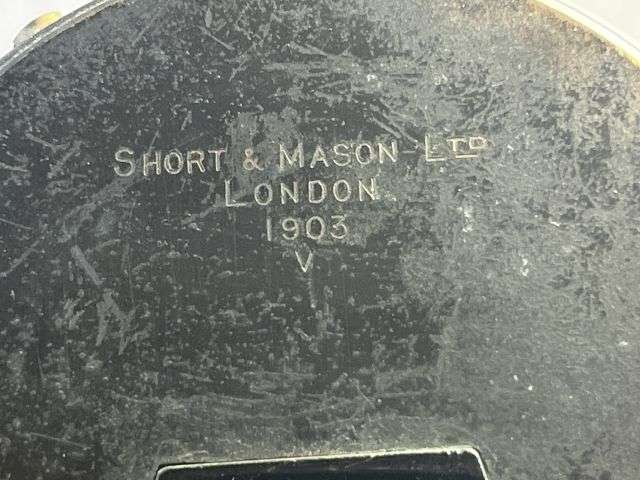 12) Excellent Early Original High Quality Clinometer & Correct Leather Storage Case. Short & Mason 1903 — image 9
