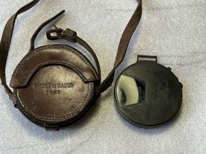 12) Excellent Early Original High Quality Clinometer & Correct Leather …