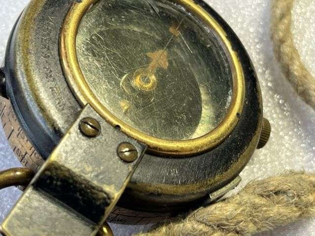 14) Nice Original WW1 British Officers Verner's Pattern VIII Compass Dated 1918 & Leather Case Dated 1918 — image 11