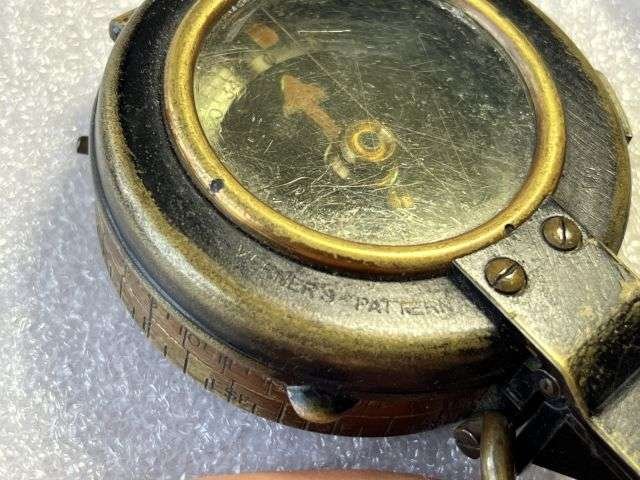 14) Nice Original WW1 British Officers Verner's Pattern VIII Compass Dated 1918 & Leather Case Dated 1918 — image 12