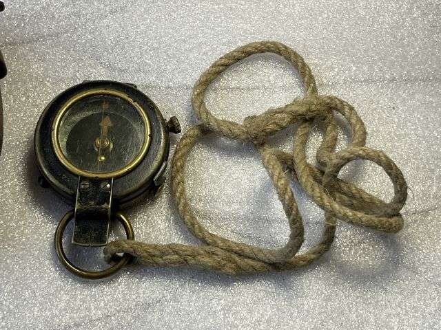 14) Nice Original WW1 British Officers Verner's Pattern VIII Compass Dated 1918 & Leather Case Dated 1918 — image 13