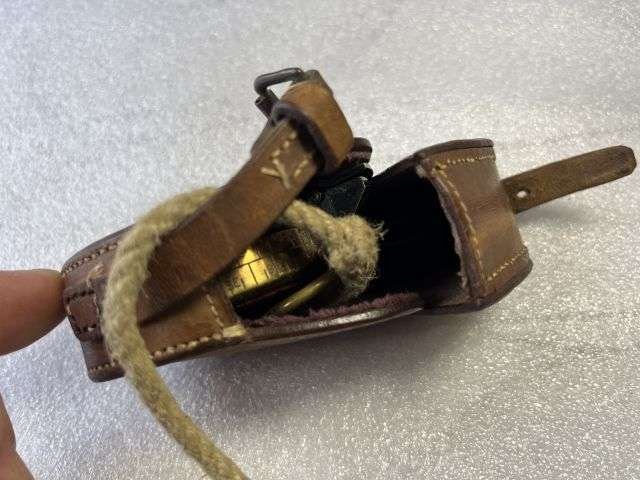 14) Nice Original WW1 British Officers Verner's Pattern VIII Compass Dated 1918 & Leather Case Dated 1918 — image 14