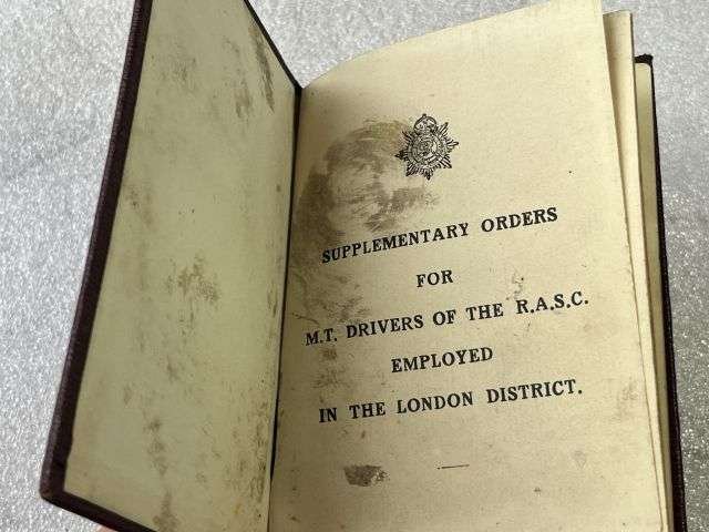 16) Good Original 1920s Pocket book Drivers Orders. Supplementary Orders For M.T. Drivers of the RASC Employed In The London District — image 4
