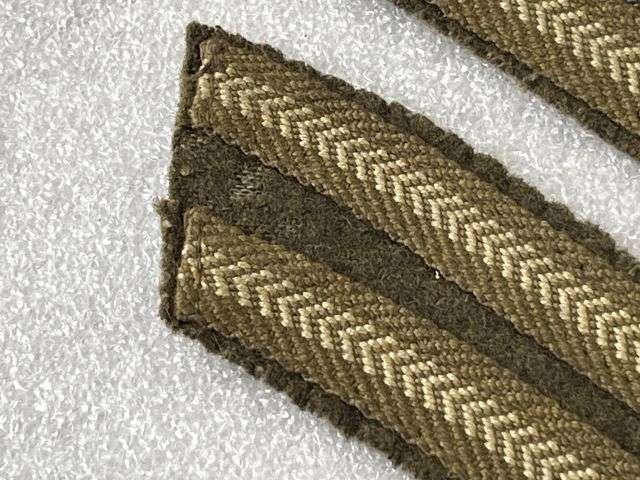 22) Good Original Used Pair of WW1 WW2 Uniform Removed Corporals Rank Stripes — image 5