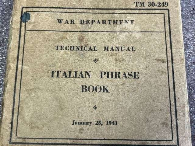 90) Good Original WW2 US Army War Department Technical Manual Italian Phrase Book 1943 TM 30-249 — image 9