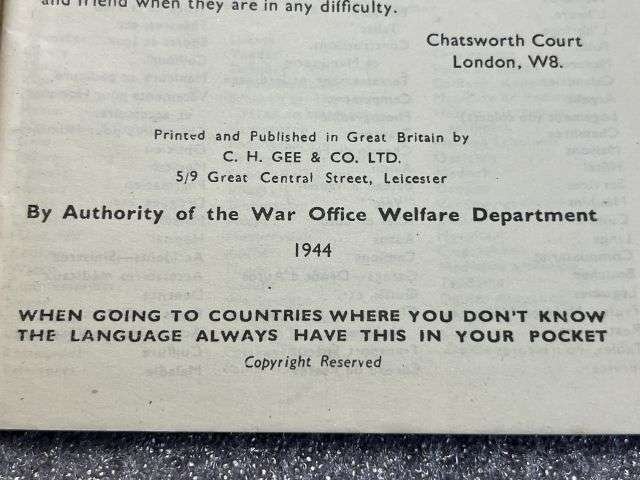 77) Good Original WW2 Allied Point it Out Picture Speech Book Dated 1944 — image 7