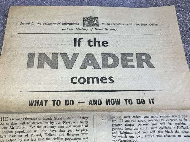 81) Good Original WW2 Leaflet If The Invader Comes What To Do & How To Do It 1940 — image 5