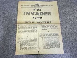 81) Good Original WW2 Leaflet If The Invader Comes What …