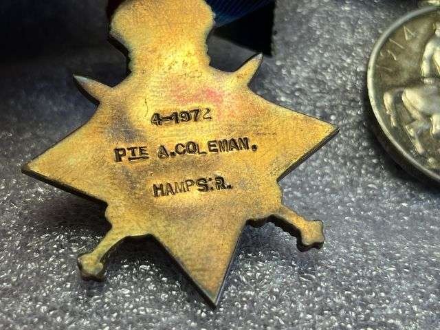 86) Excellent WW1 British Full Size Medal Sets To 3 Brothers. Royal Navy, Hampshire Regiment & Royal Engineers — image 10