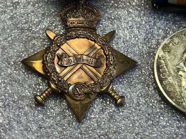 86) Excellent WW1 British Full Size Medal Sets To 3 Brothers. Royal Navy, Hampshire Regiment & Royal Engineers — image 13