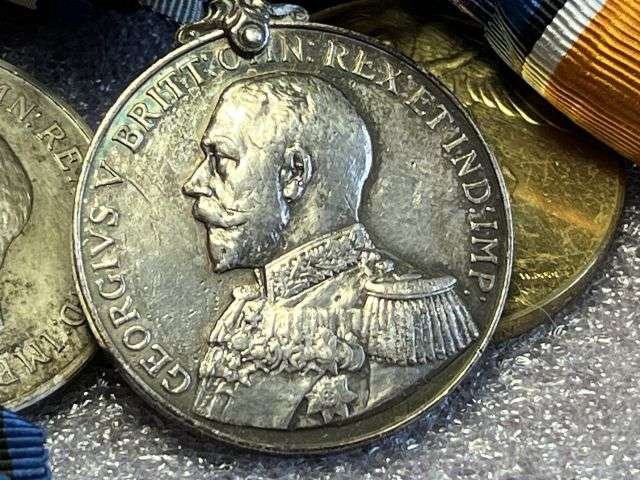 86) Excellent WW1 British Full Size Medal Sets To 3 Brothers. Royal Navy, Hampshire Regiment & Royal Engineers — image 16