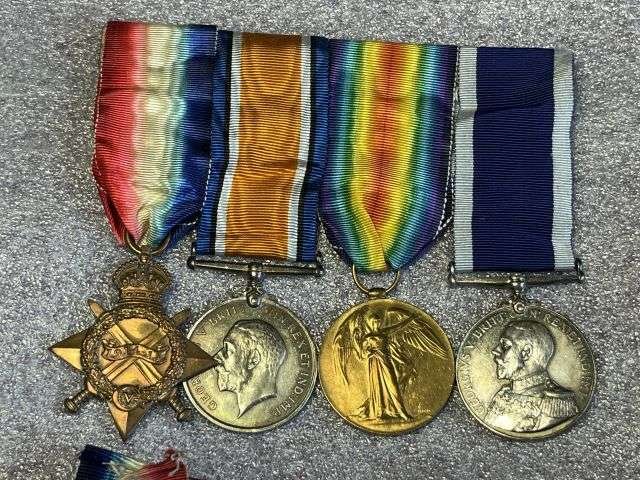 86) Excellent WW1 British Full Size Medal Sets To 3 Brothers. Royal Navy, Hampshire Regiment & Royal Engineers — image 30