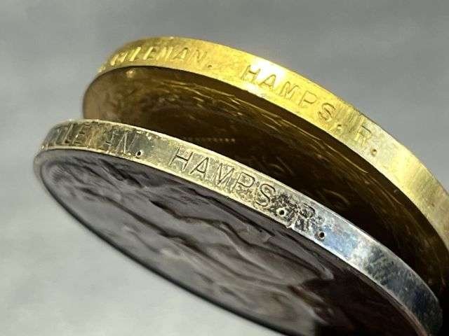 86) Excellent WW1 British Full Size Medal Sets To 3 Brothers. Royal Navy, Hampshire Regiment & Royal Engineers — image 7