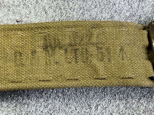 91) Good Original Slightly Used 1937 Pattern Webbing Waist Belt D&M Ltd 1951 — image 2