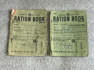 34) Interesting Pair of WW2 Child Ration Books 1944-45 , …