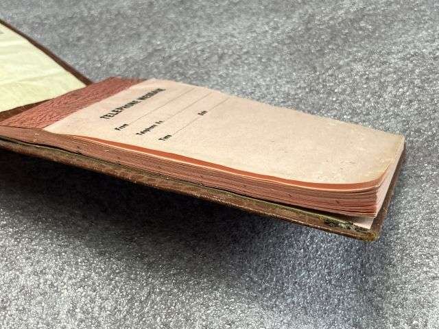 40) Good Original WW2 British Home Front? Telephone Message Pad. Complete & Dated 1944 — image 7