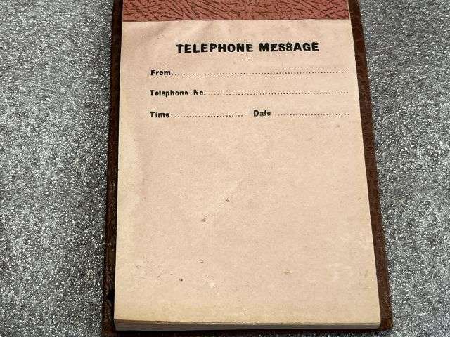 40) Good Original WW2 British Home Front? Telephone Message Pad. Complete & Dated 1944 — image 8