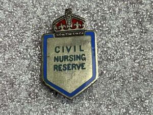 44) Excellent Original WW2 Sterling Silver Civil Nursing Reserve Pin …