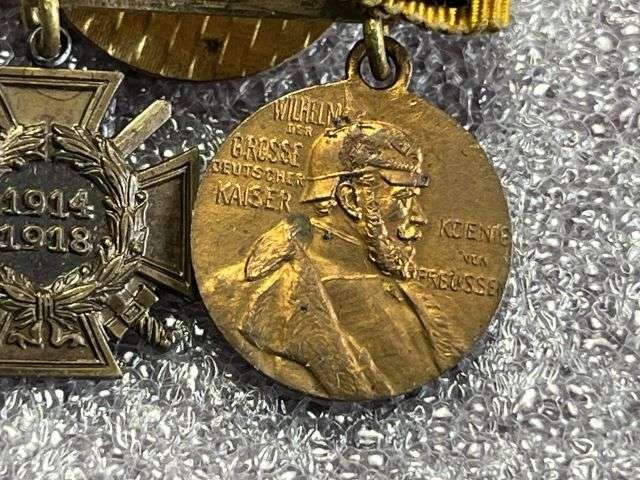 18) Lovely Original WW1 Imperial German Miniature Medal Pair With Button Hole Fitting — image 3