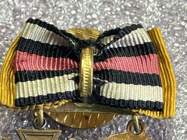 18) Lovely Original WW1 Imperial German Miniature Medal Pair With Button Hole Fitting — image 5