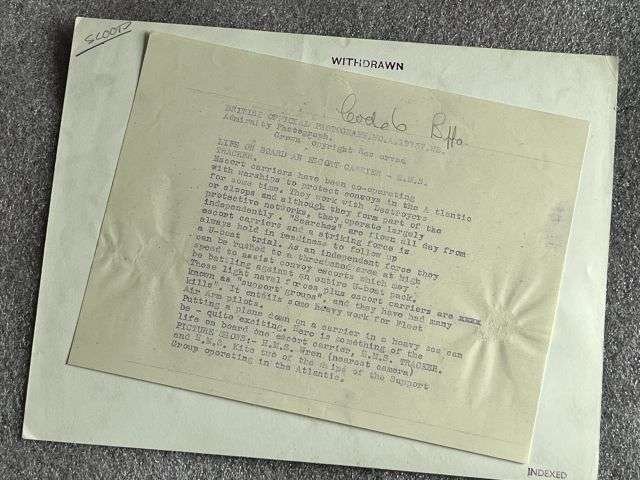 110) Interesting Original WW2 Official Photograph Of Escort Carrier HMS Tracker. — image 6