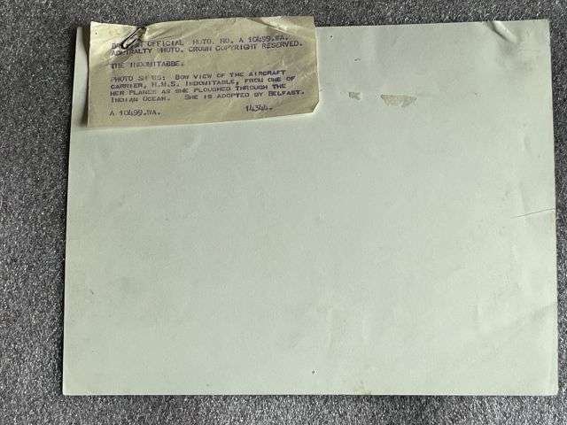 117) Interesting Original WW2 Official Photograph Of HMS Indomitable — image 3