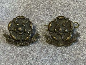 102) Original WW1 WW2 British Officers Bronze Collar Dog Pair …