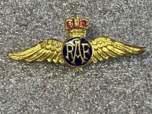108) Nice Original Post WW2 Queens Crown RAF Enamelled Pilots …